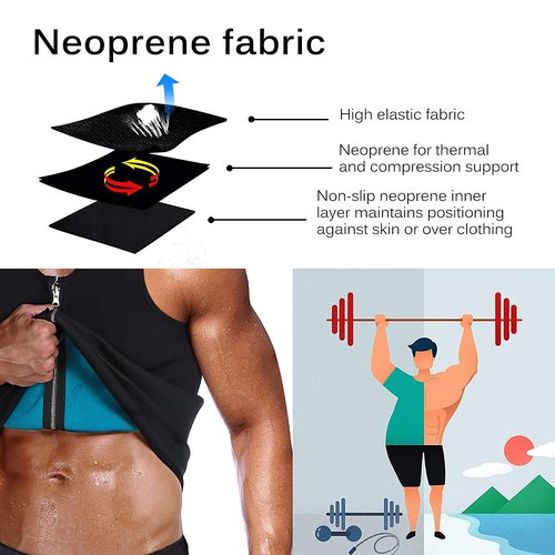 DoLoveY Men Sweat Sauna Vest Waist Trainer Body Shaper Hot Neoprene Sport Fitness Gym Workout Tank Top