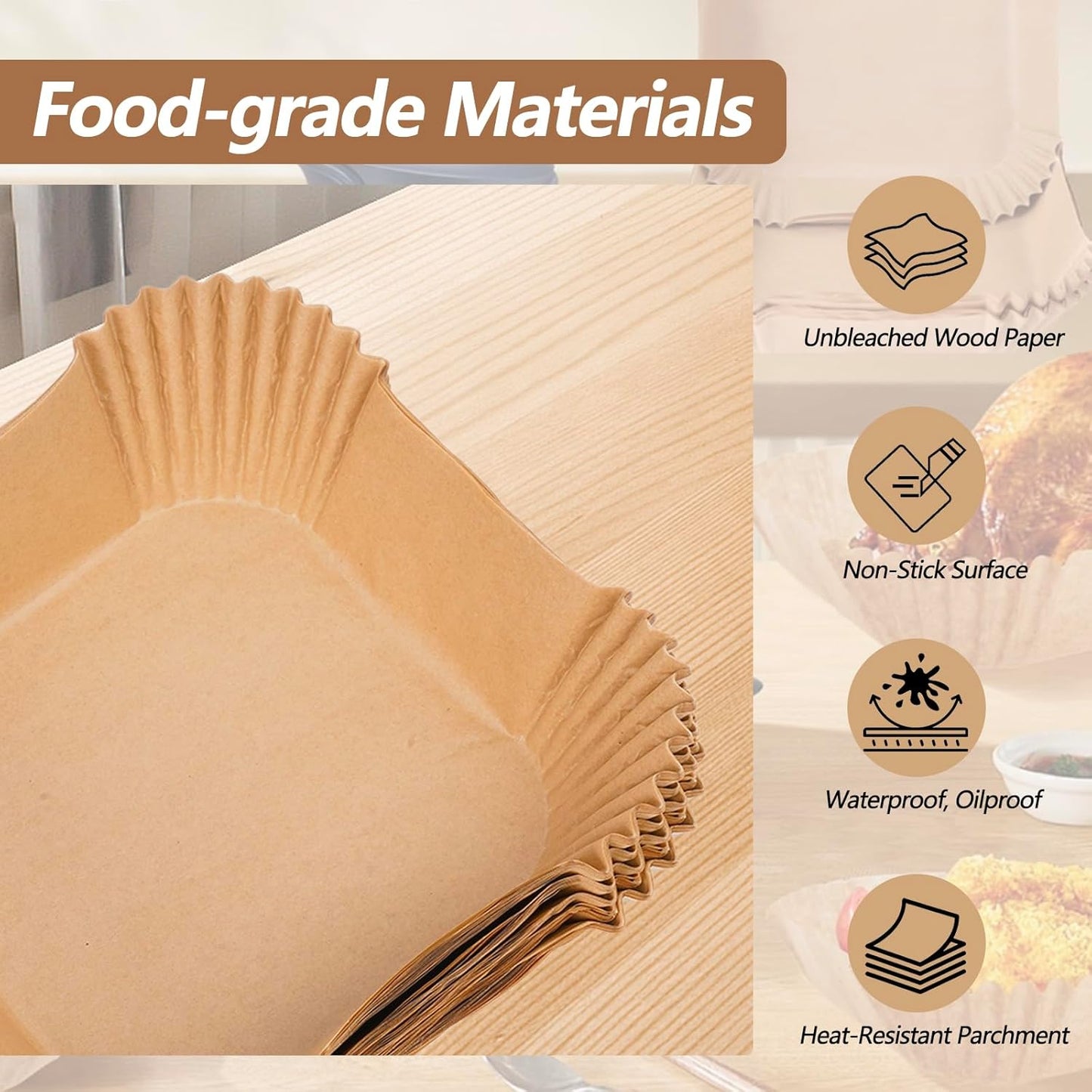 Ninja Crispi Air Fryer Liners - 270PCS Disposable Parchment Paper for 4-in-1 Cooking System