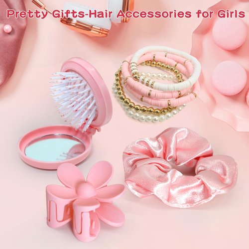 GooBird Birthday Gifts for Teen Girls &Women– Preppy Pink Gift Basket, 12–14 Cute & Trendy Gifts Ideas for Teenage Girls, Girly Gift Set for Her,Daughter, Sister, Best Friend or Niece