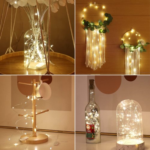 HXWEIYE 18 Pack Fairy Lights Battery Operated, 7ft 20LED Warm White Led Mini String Lights Mason Jar Lights, Waterproof Firefly Starry Light for Mason Jars Indoor Outdoor Wedding Party Crafts DIY