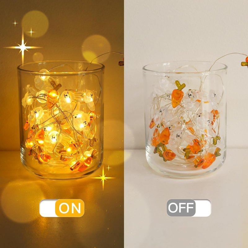 suddus Easter Lights Outdoor, Easter String Lights Battery Operated 12.8ft 40 LED Easter Decorations Indoor