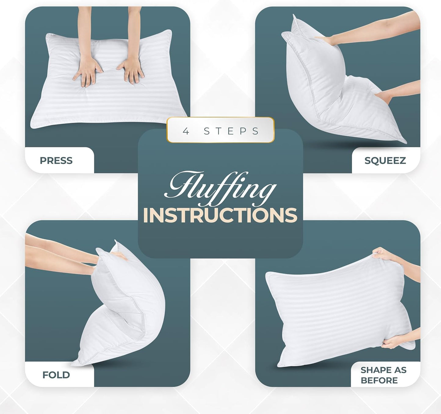 Utopia Bedding Queen Size Bed Pillows - Set of 2 Cooling Down Alternative Pillows for All Sleepers