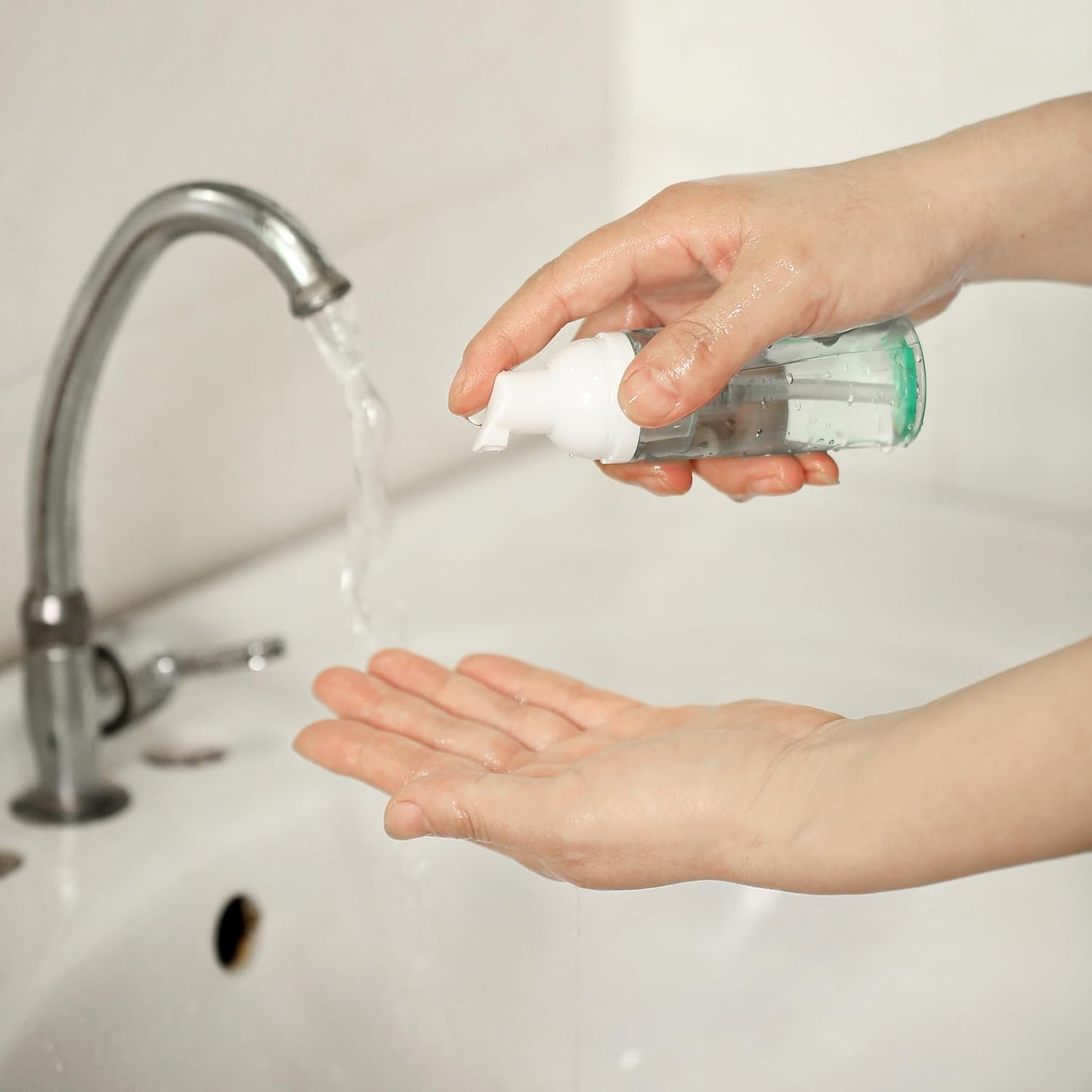 Skiennix Foam Pump Bottle - 3 Pack Travel Size 60ml Clear Plastic Dispenser | Mini Refillable Containers