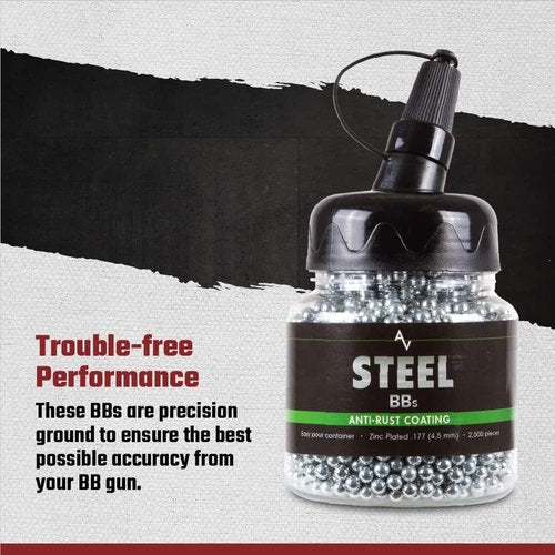 Air Venturi 177 Cal Steel BBs - 5.1 Grains, Zinc-Plated, 2,500 Count
