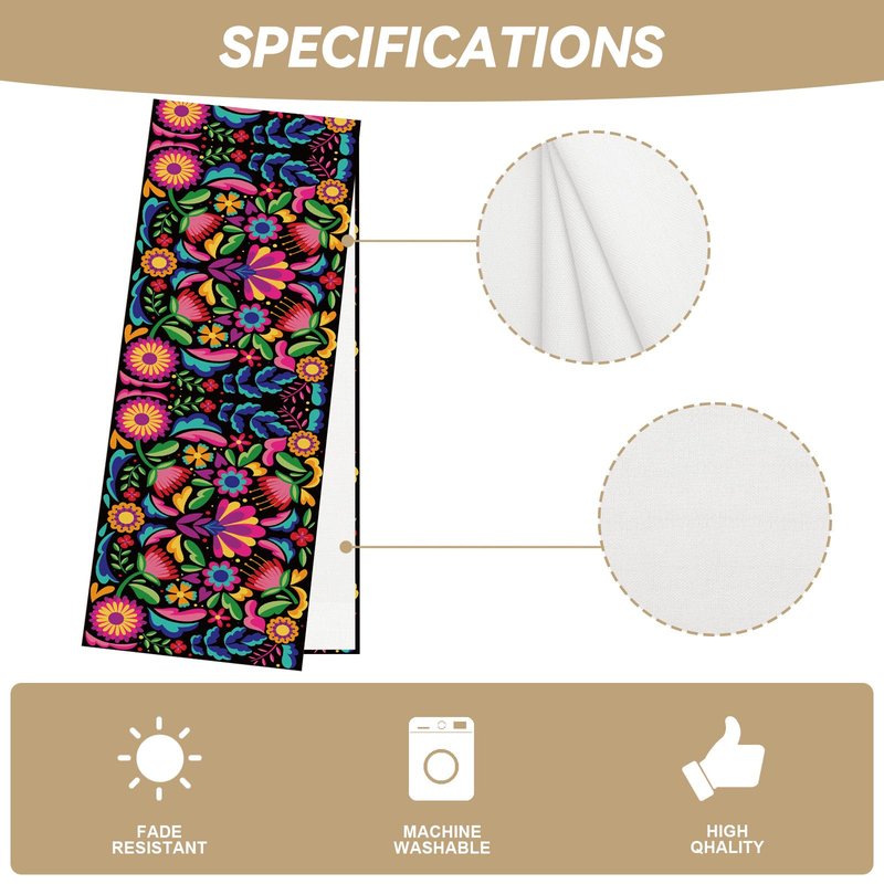 Mexican Fiesta Table Runner Cinco De Mayo Tablecloth Dia De Los Muertos Decor Day of The Dead Decorations and Supplies for Home 13x90 Inch