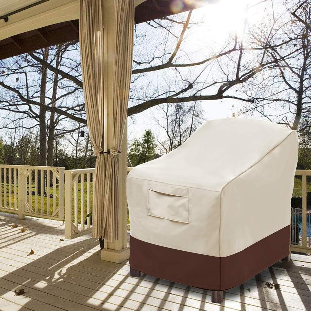 Vailge Patio Chair Covers - Heavy Duty Waterproof Lounge Deep Seat Cover | Medium Beige & Brown