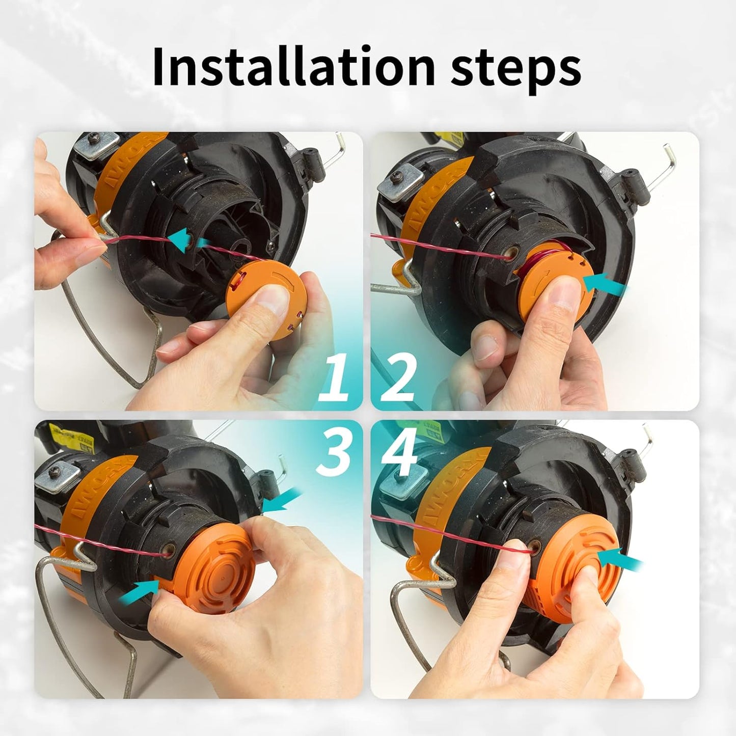 Worx 15-Pack Trimmer Spool Line - Replacement Weed Wacker String | 0.065'' Refills for String Trimmers