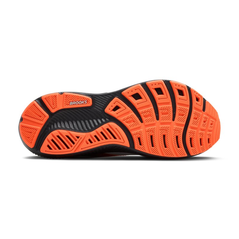 Brooks Men’s Ghost 17 Neutral Running Shoe - Oyster Mushroom/Orange/Ebony - 13 Wide