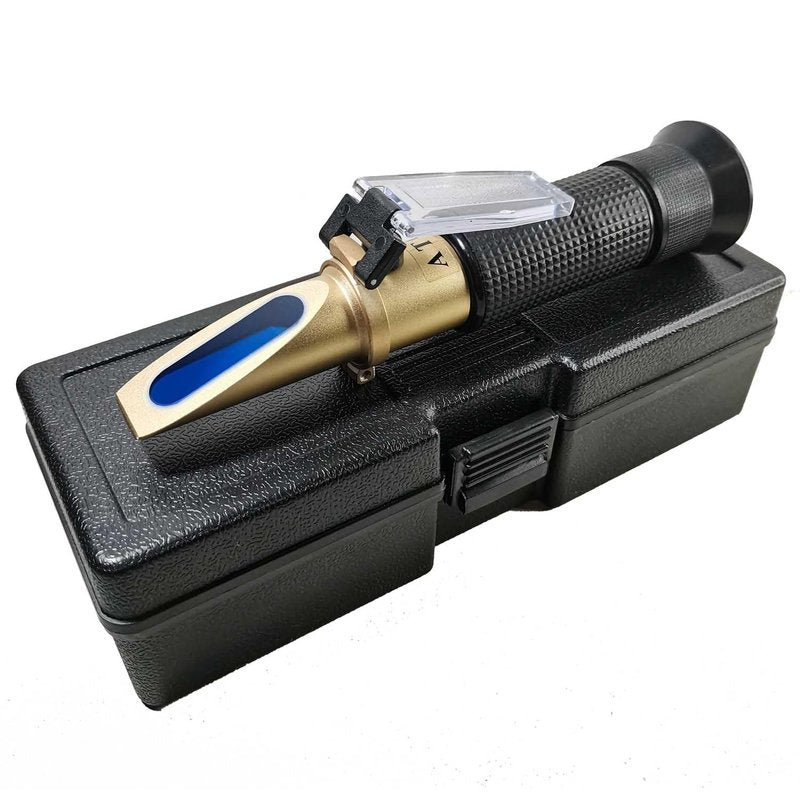 Dual Scale Brix Refractometer for Measuring Sugar Content in Food and Drink.