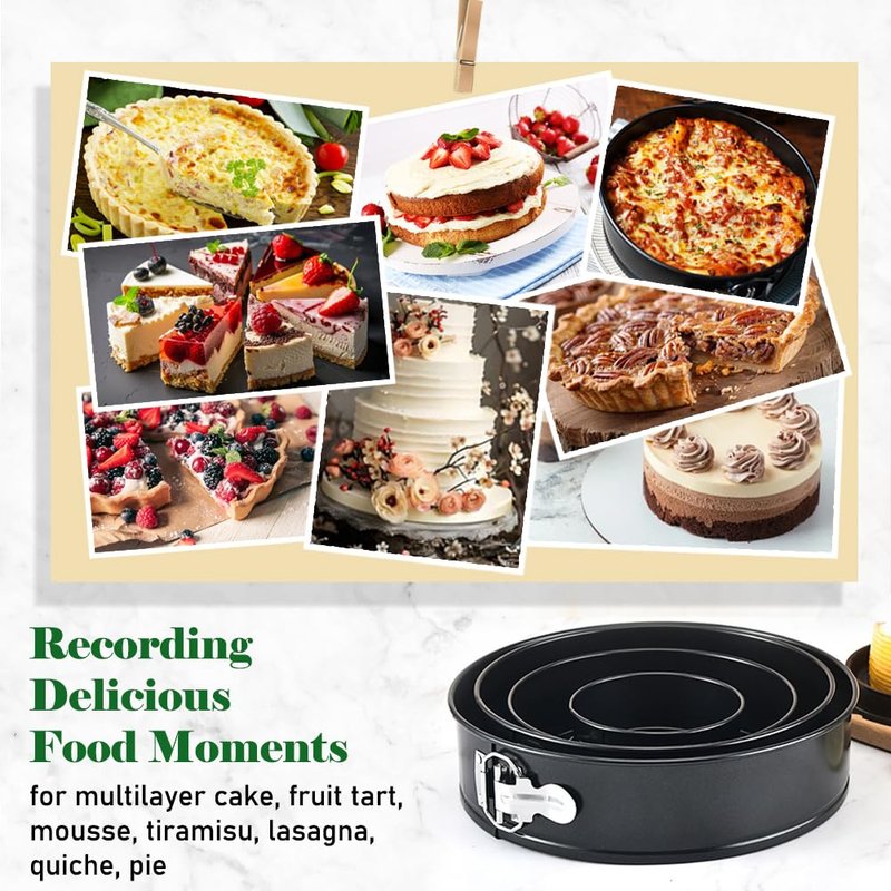 Tellshun 9 Inch Springform Pan Tin with 50pcs Parchment Paper Cheesecakes Baking Mold Round Leakproof Nonstick Removable Bottom Bakeware for Pie Cake Pizza and Quiches
