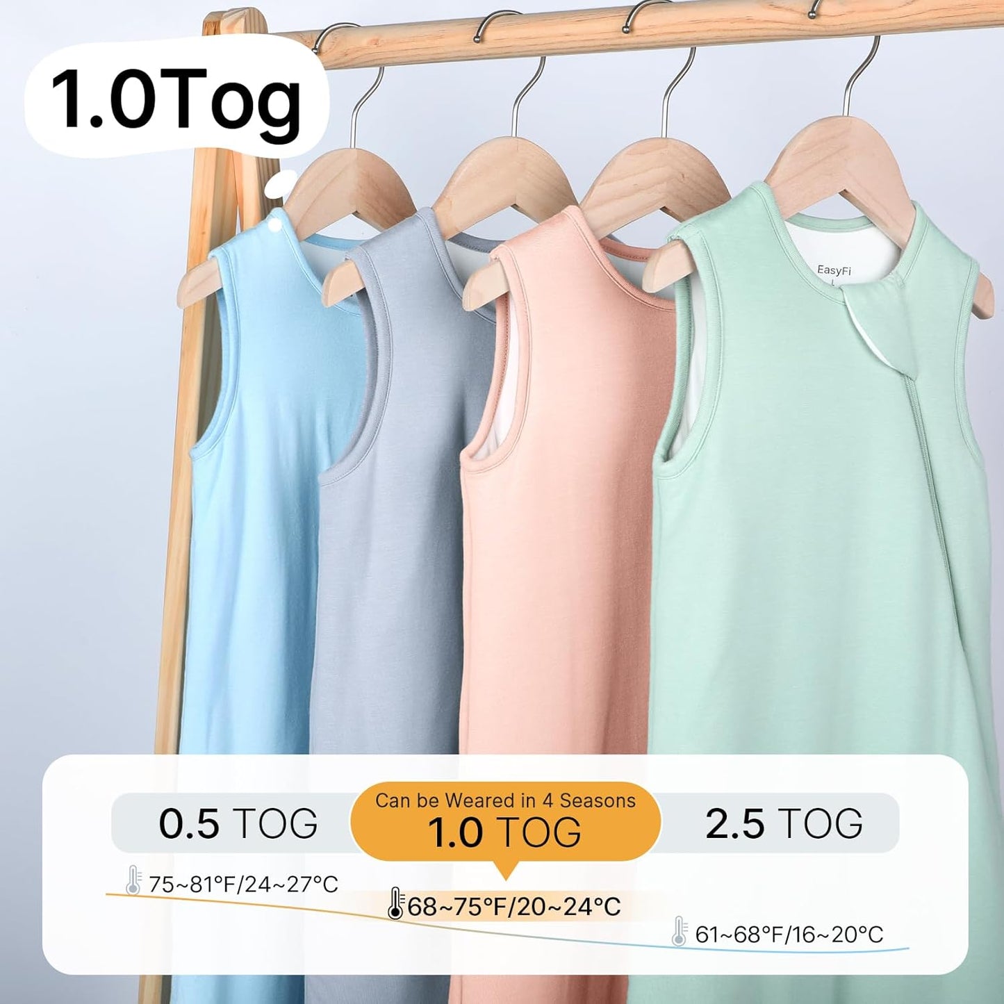 Supersoft Rayon Sleep Sack | Bamboo Toddler Wearable Blanket 1.0 Tog | 6-12 Months - Pink