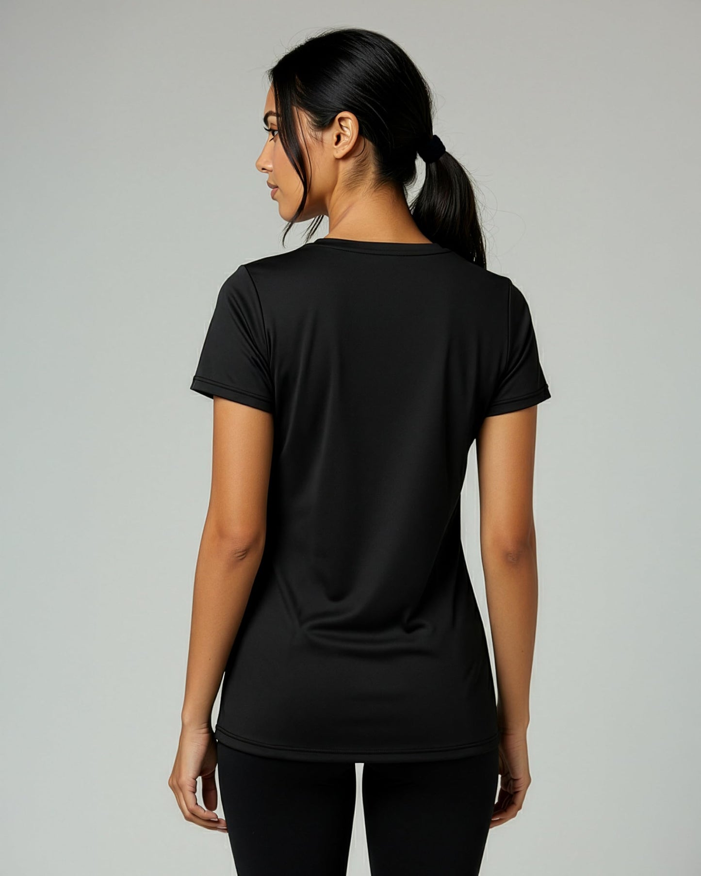 Real Essentials 5 Pack: Women's Dry-Fit Short Sleeve V Neck T Shirt Workout Fitness Yoga Top Tee (Available in Plus Size), Set 6, 2X