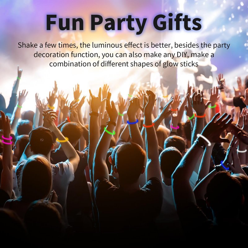 Taikula 200 Pack 8'' Glow Sticks Bulk Party Favors Yellow Light Up Sticks with Connectors Neon Glow in the Dark Party Supplies Bracelets for Holiday Birthday Party Decoration(Yellow)