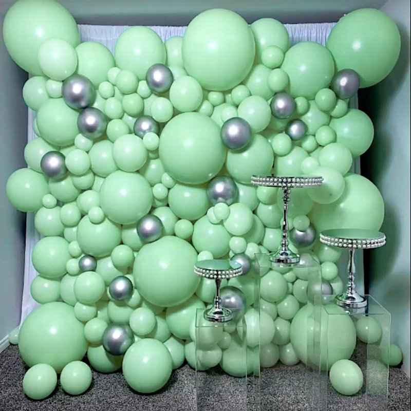 PartyWoo Mint Green Balloons 100 pcs Different Sizes Pack of 36 18 12 10 5 Inch Pastel Light Green Peppermint Balloon Arch Kit Garland for Graduation Baby Shower Birthday Party Decorations Green-Q06