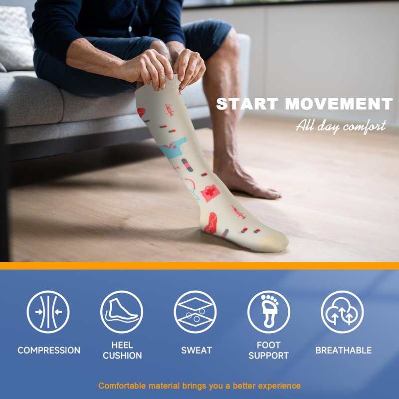 bropite Compression Socks for Women & Men Circulation-Support Knee High Socks 20-30 mmhg-Best for Running,Medical,Nurse,Travel