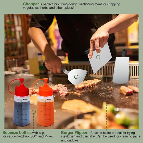 Blackstone 18PCS Griddle Accessories Kit - Premium Flat Top Grill Tools for BBQ Enthusiasts