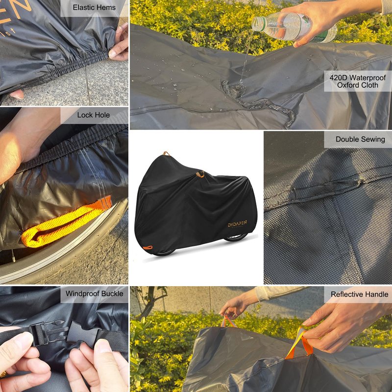 Bike Cover Waterproof Outdoor, Bicycle Cover Outdoor Storage Waterproof Protect from Rain Dust UV for Ebike Electric Bike Mountain Road Bike (XL for 1 Bike)