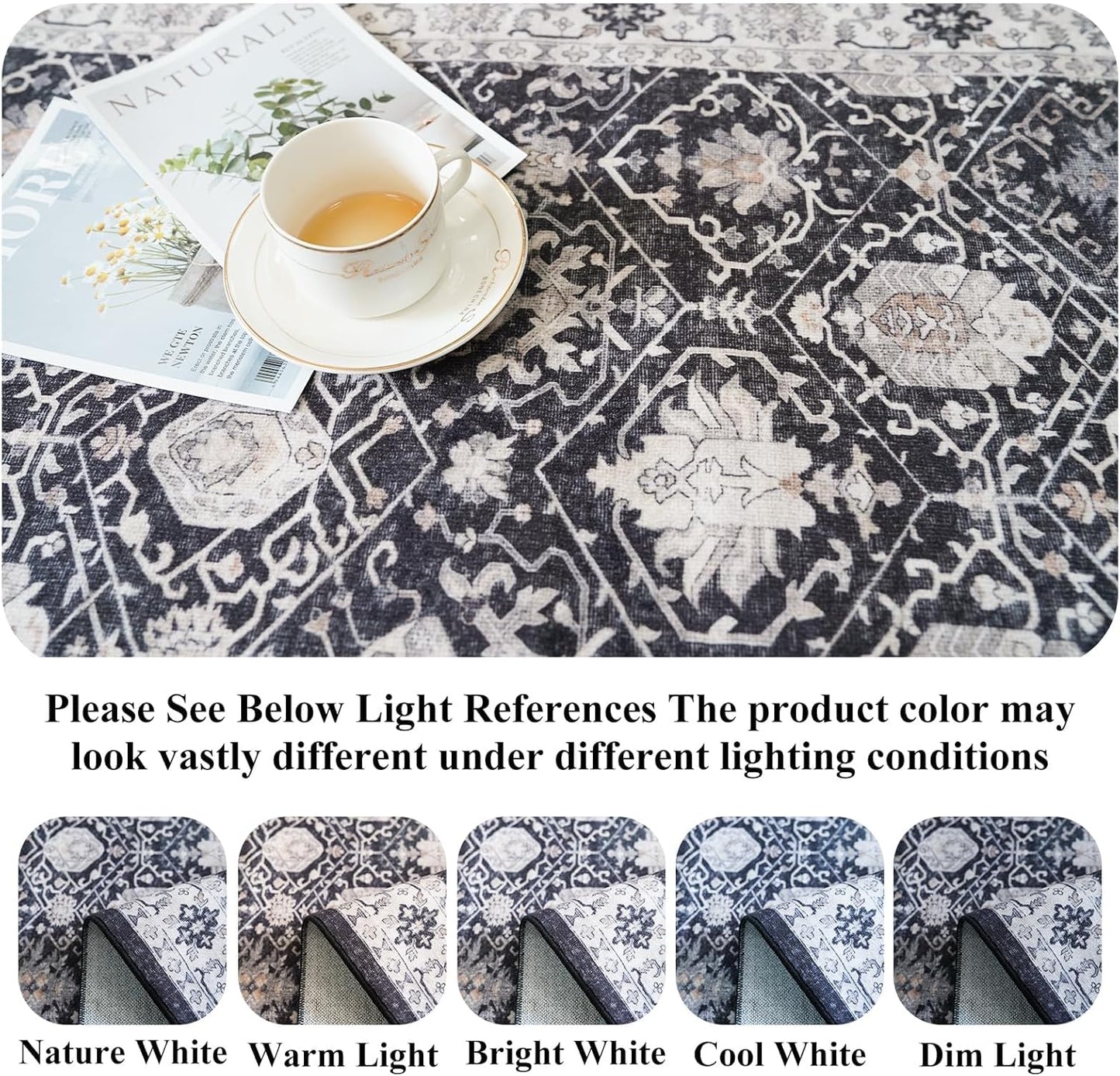 Skiennix Kitchen Sink Rugs Set of 2 - Washable Non-Slip Mats for High Traffic Areas | Black 2x3 & 2x4