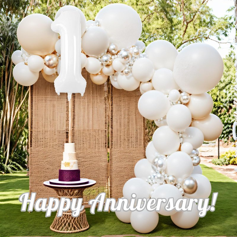 White Number 1 Balloon 40 Inch, Big Large Foil Helium Number Balloons, Giant Mylar Number 1 Balloons for 1st first Birthday Party Decorations Supplies Anniversary