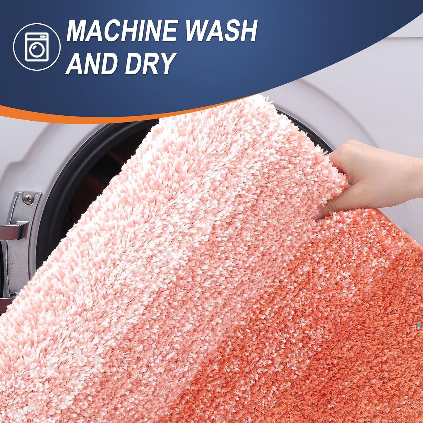 OLANLY Bath Rugs Mat - Extra Soft Microfiber, Quick Dry, Machine Washable | 24x16 Coral Color
