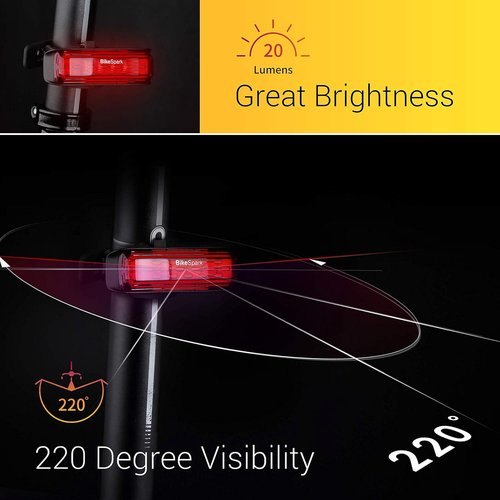 Auto-Sensing Rear Light G2 -Super Bright LED Bike Tail Light - Auto On/Off & Deceleration Flash by Motion Sensing - USB Rechargeable - IPX5 - Made in Taiwan