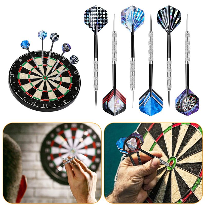 Accmor Metal Tip Darts, Steel Tip Darts, 14 Grams Professional Metal Darts, Darts Metal Tip Set, Metal Darts for Dartboard, 18 pcs 