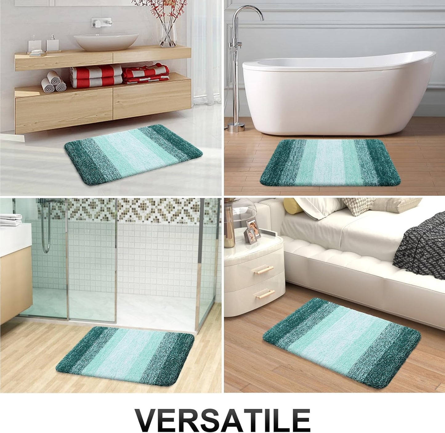 OLANLY Bathroom Rugs - Extra Soft Microfiber Mat | Quick-Dry, Washable, 34x21, Blackish Green