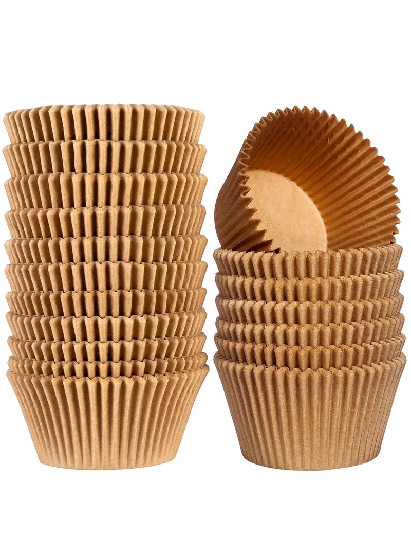 Gifbera Jumbo Cupcake Liners Greaseproof Paper 200 Count - Food Grade Odorless Muffin Baking Cups Cupcake Wrappers for Wedding Birthday, Natural