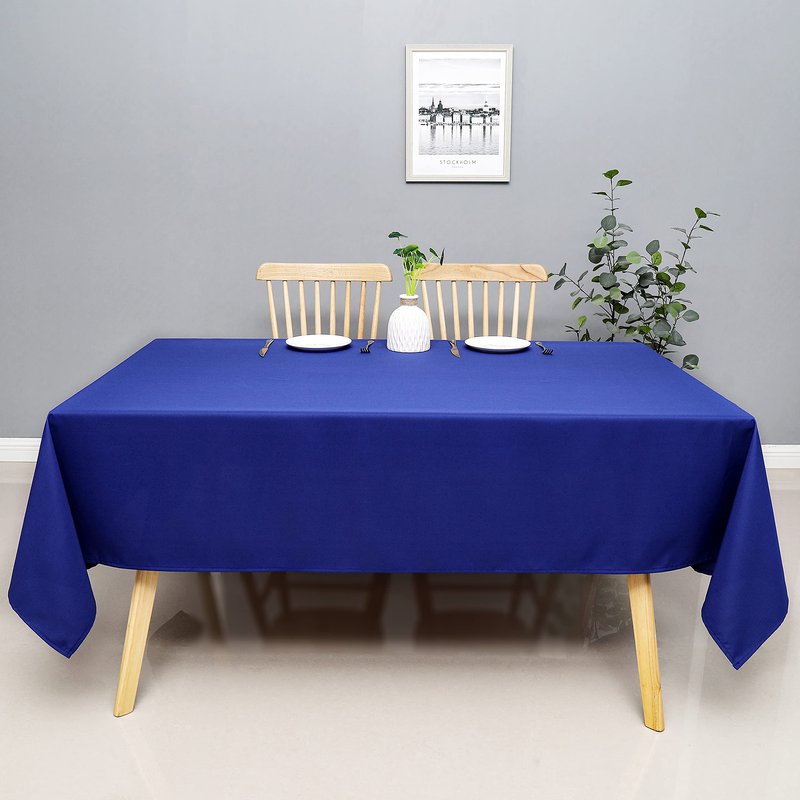 Wewoch Royal Blue Rectangle Tablecloth Water Resistant Washable Polyester Table Cloth for Dining,Kitchen, Parties Weddings and Outdoor Use 52 Inch by 70 Inch