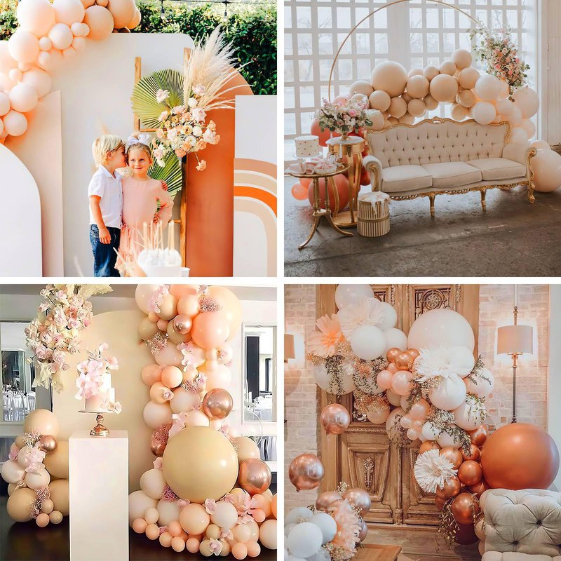 PartyWoo Pastel Orange Balloons 100 pcs Different Sizes of 36 18 12 10 5 Inch Baby Pale Light Pink Peach Latex Balloon Arch Kit Garland for Wedding Baby Shower Birthday Party Decorations Orange-Q02