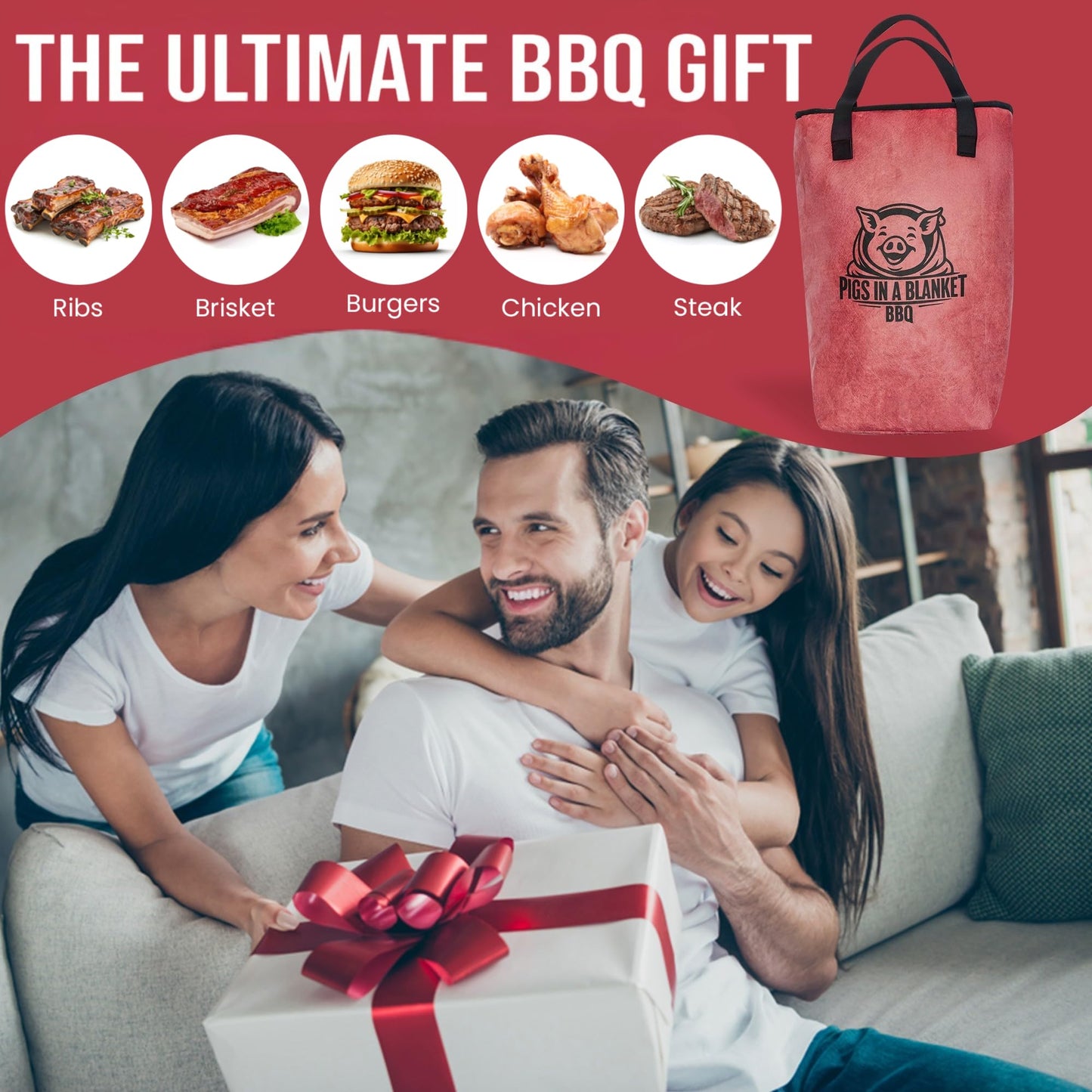 BBQ Blanket for Resting Meat (18in). Washable Insulated BBQ Bag, Reusable Meat Resting Cooler, for Brisket/Pork/Steak Gifts for Husband, Dad, BBQ Enthusiast, Gifts for Fathers Day