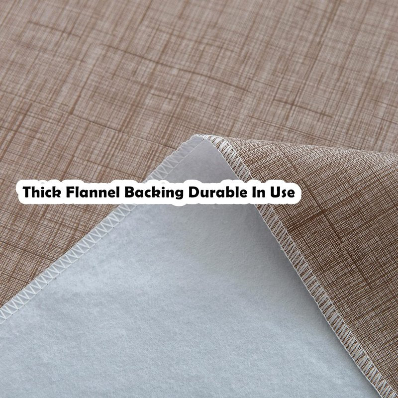 Pioggia Vinyl Tablecloth with Flannel Backing Rectangle Waterproof Oil-Proof Plastic Table Cloth Wipeable PVC Table Cover for Indoor and Outdoor (Linen, 60 x 102 Inch)