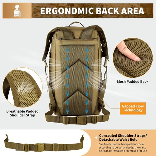 60L Tactical Military Backpack - Outdoor Assault Pack for Hunting, Camping & Travel