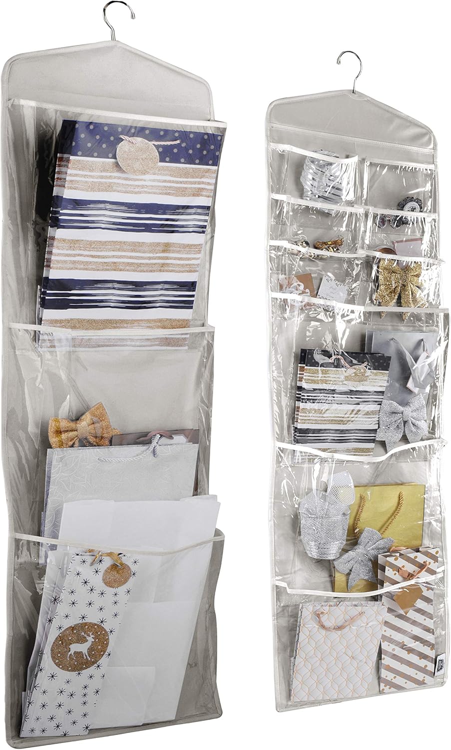 Skiennix Large Double-Sided Gift Bag Organizer - Tissue Paper Holder in Grey