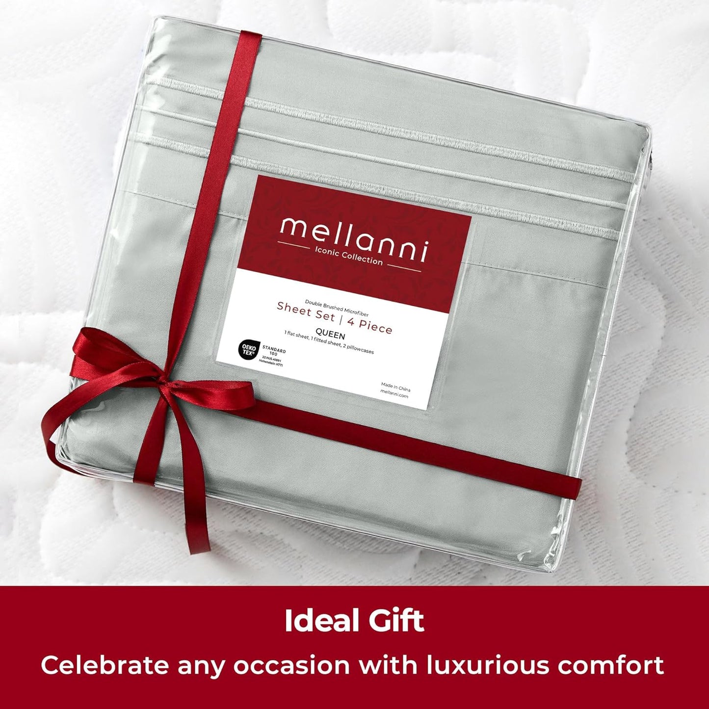 Mellanni Extra Deep California King Sheets - Hotel Luxury, Ultra Soft & Cooling - 4 PC Set in Spa Mint