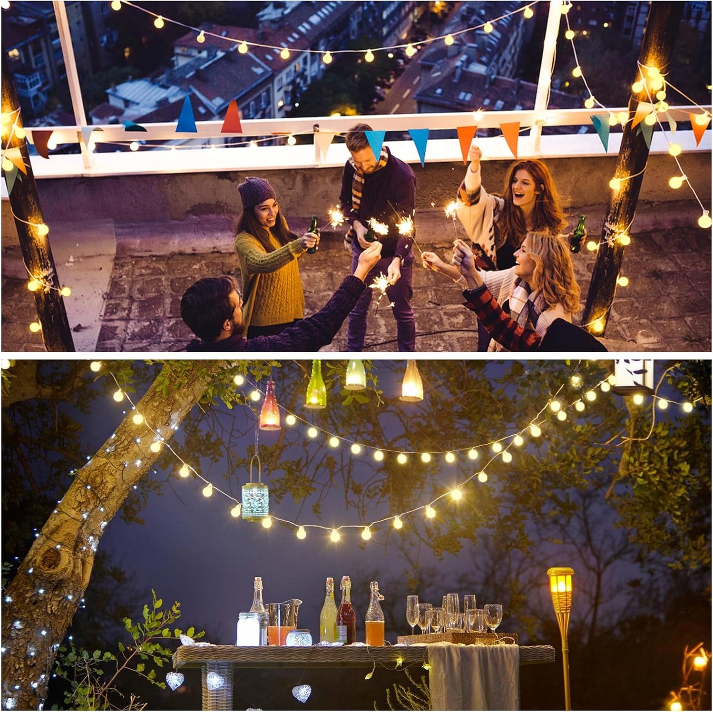 Skiennix 100ft Globe String Lights - 200 LED Waterproof Fairy Lights with Remote | Warm White Decor for Indoor & Outdoor Use
