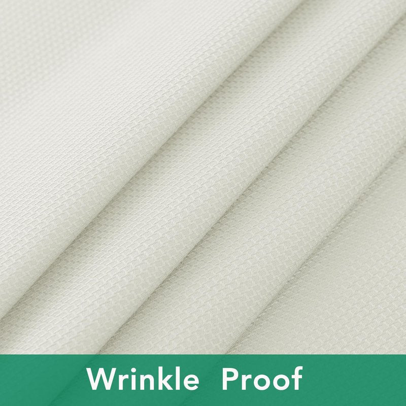 Biscaynebay Textured Fabric Round Tablecloths 70", Ivory Water Resistant Table Cloth Circle Folding Table Covers for Dining, Kitchen, Wedding, Parties etc. Machine Washable