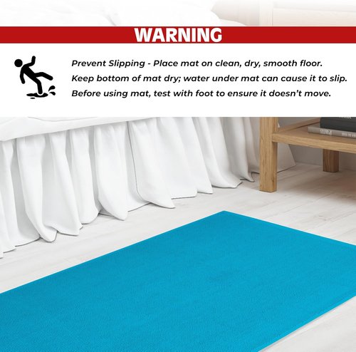 Cotton Paradise 100% Cotton Bath Mat - Soft, Absorbent, Quick-Dry | 20x34 Inch Aqua Blue Rug