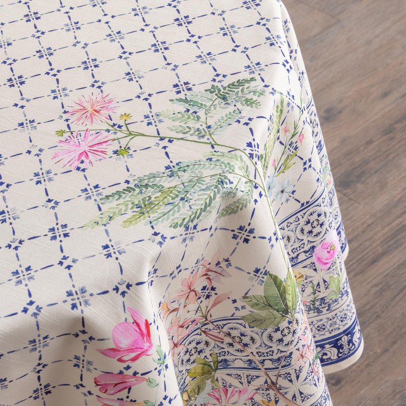 Maison d' Hermine Table Cloth Round Table 100% Cotton 69 Round Inches Tablecloth Reusable Decorative for Dining Kitchen Room Farmhouse Home Gifts for Mothers Day Spring Summer - Faience