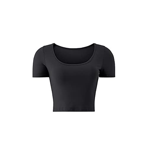 Kindcall Lightweight Crop Tops Slim Fit Stretchy Workout Shirts for Women