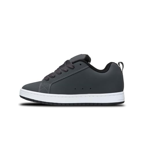 DC Men's Court Graffik Skate Sneaker Shoe, Grey/Black/Green, 9