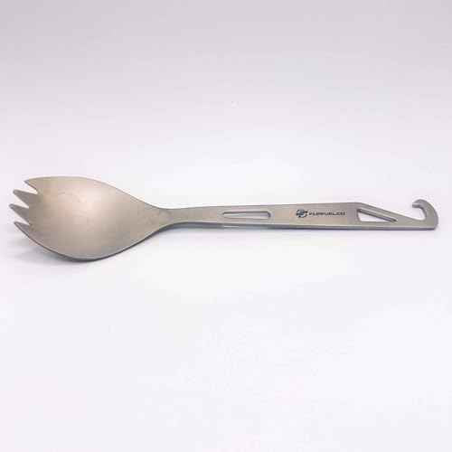 FlipFuel Camping Titanium Spork - Ultra-Lightweight, Durable, Built-In Bottle Opener