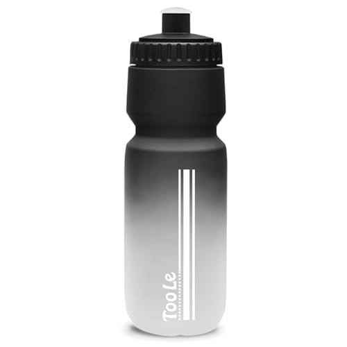 Bike Water Bottle, Cycling Squeeze Water Bottle Leakproof BPA Free with Capacity Scale w/Pull Top Lid, Reusable, for Bicycle, Gym,Camping, Hiking 24oz