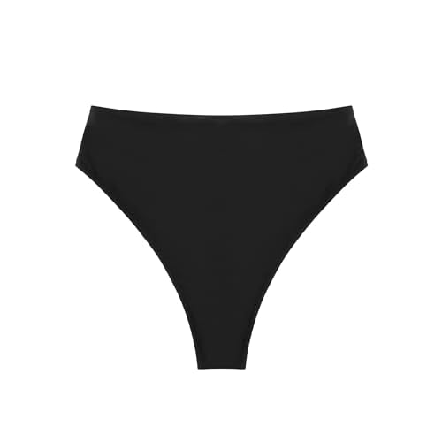 Colloyes Women's High Waisted High Cut Thong Bikini Bottom