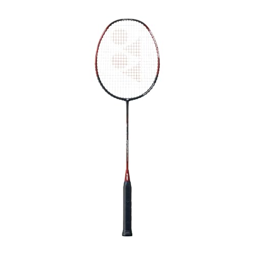YONEX Nanoflare 001 Ability Badminton Racquet (Strung) - Graphite Frame Hi-Flex Slim Shaft Racket - Black/Red