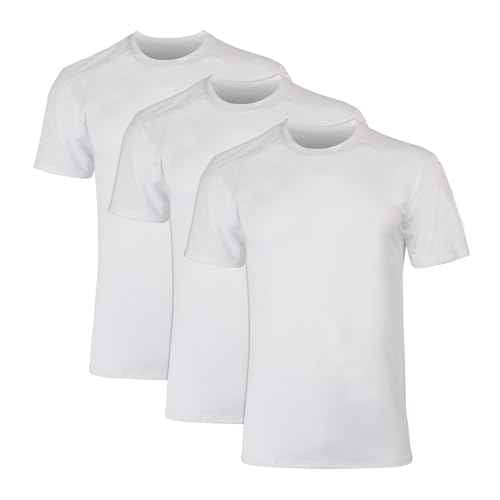 Hanes Men's Moves Breathable Mesh Back T-Shirt, X-Temp Moisture-Wicking Tee, White or Black/Grey, 3-Pack