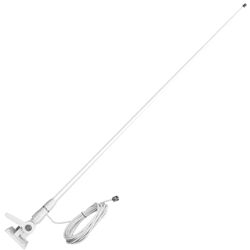 Retevis MA06 VHF Marine Antenna, 3.5dBi Fiberglass Waterproof Boat Antenna, 23 Ft/7 m RG-58 Coaxial Cable with PL-259 Connector Ratchet Mount, for Retevis RA27 RM20 VHF Marine Radio, 43.3Inch (1 Pack)