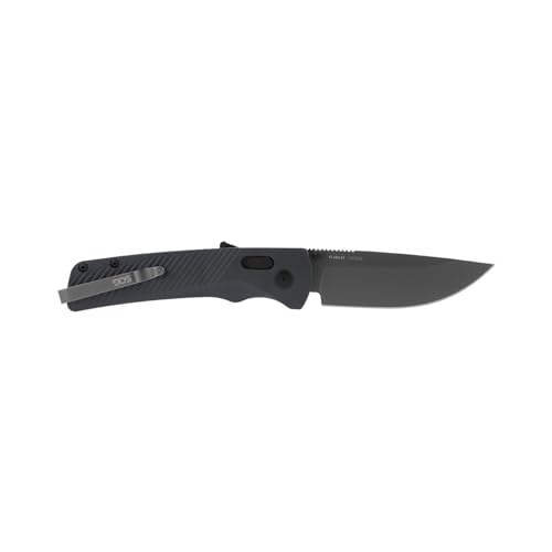 SOG Flash AT Daily Carry Ambidextrous Straight Pocket Folding Knives, Ergonomic Handle & Deep-Carry Clip, D2 Steel Blade