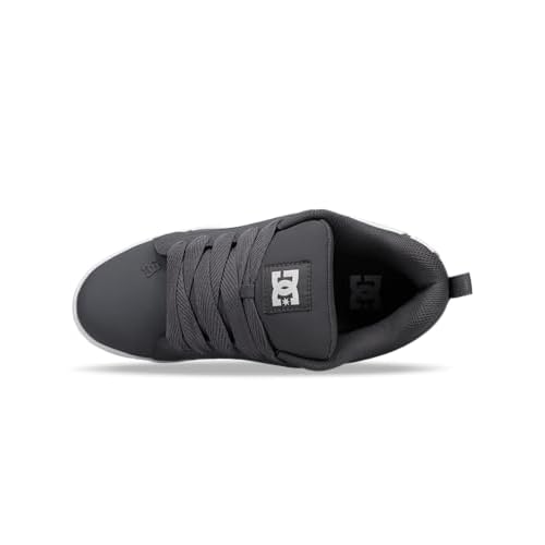 DC Men's Court Graffik Skate Shoe, Grey/White
