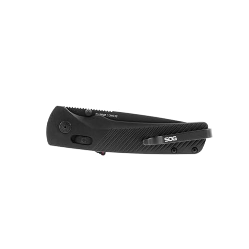 SOG Flash AT Daily Carry Ambidextrous Partially Serrated Pocket Folding Knives Ergonomic Handle D2 Steel Blade